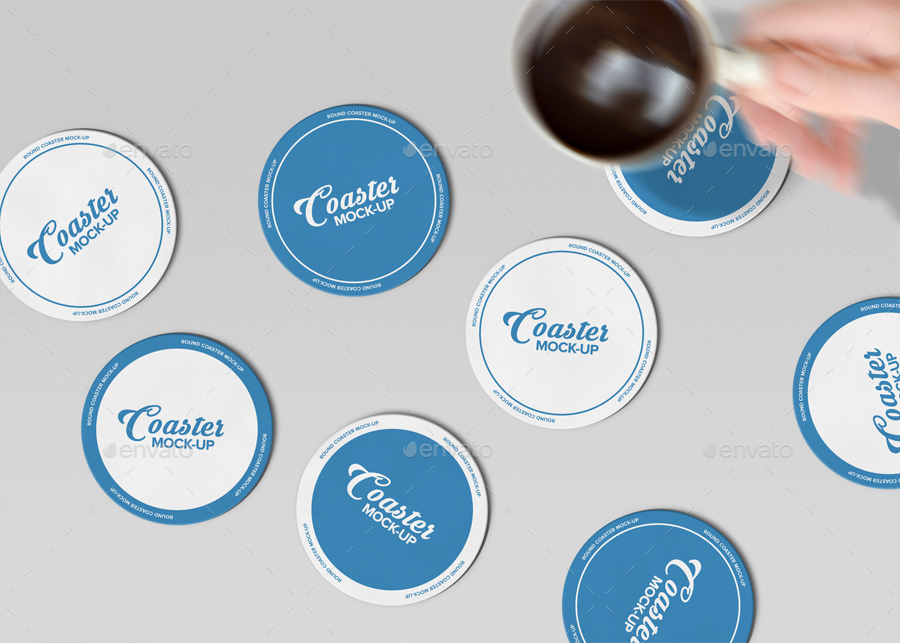Round Coaster MockUp, Graphics GraphicRiver